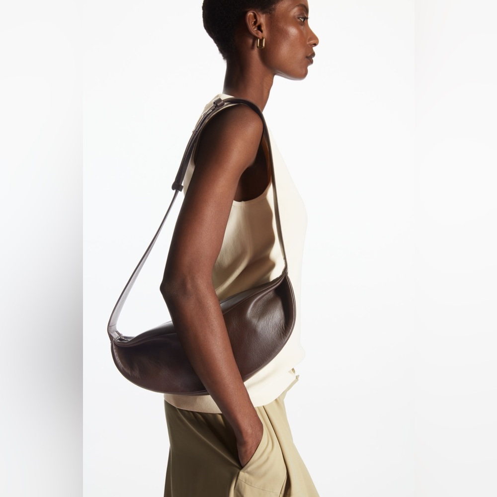 NWOT Dark Brown Leather Crossbody Body